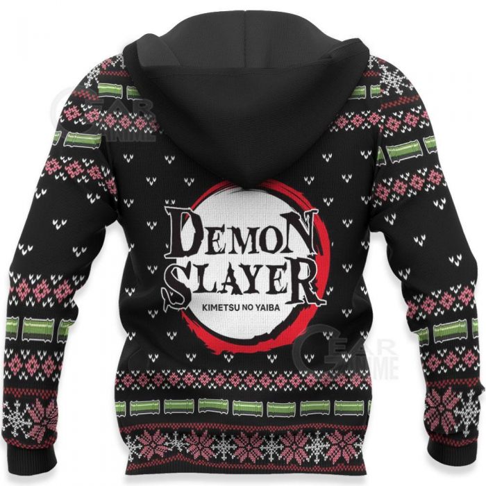 1023 AOP Demon Slayer Nezuko Ugly Sweater VA 7 HD Back - Demon Slayer Merch | Demon Slayer Stuff