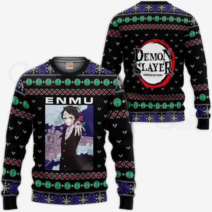 1026 AOP Ugly Christmas Sweater Enmu Demon Slayer VA 3 MK sweatshirt F 2BB - Demon Slayer Merch | Demon Slayer Stuff