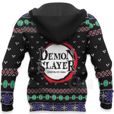 1026 AOP Ugly Christmas Sweater Enmu Demon Slayer VA 7 HD Back - Demon Slayer Merch | Demon Slayer Stuff