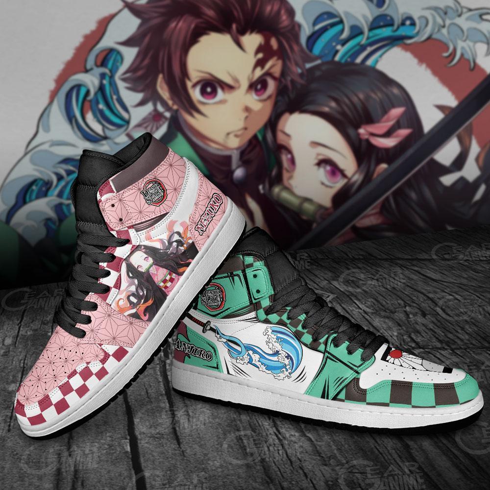 Tanjiro And Nezuko Sneakers Demon Slayer Anime Shoes Demon Slayer Stuff