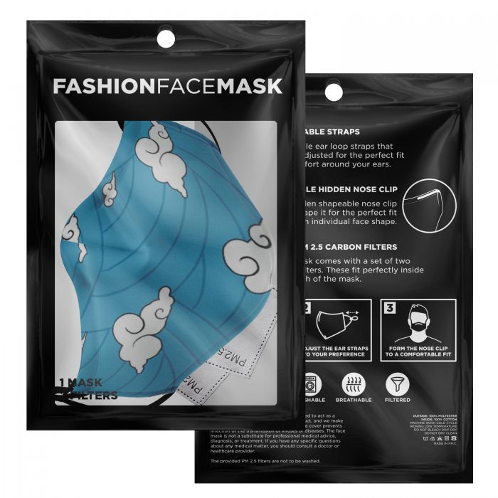 demon slayer urokodaki pattern premium carbon filter face mask 406883 - Demon Slayer Merch | Demon Slayer Stuff