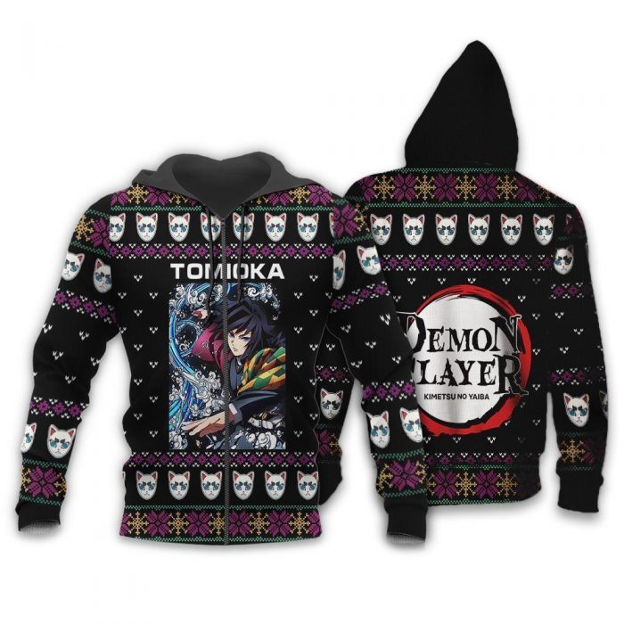giyu tomioka ugly christmas sweater demon slayer anime xmas gift custom clothes gearanime 2 - Demon Slayer Merch | Demon Slayer Stuff
