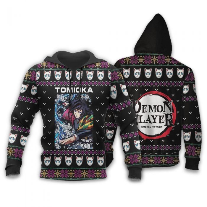 giyu tomioka ugly christmas sweater demon slayer anime xmas gift custom clothes gearanime 3 - Demon Slayer Merch | Demon Slayer Stuff
