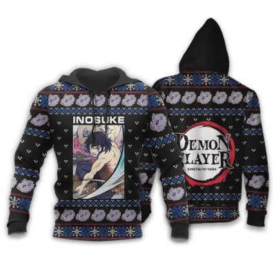 inosuke ugly christmas sweater demon slayer anime xmas gift custom clothes gearanime 3 - Demon Slayer Merch | Demon Slayer Stuff