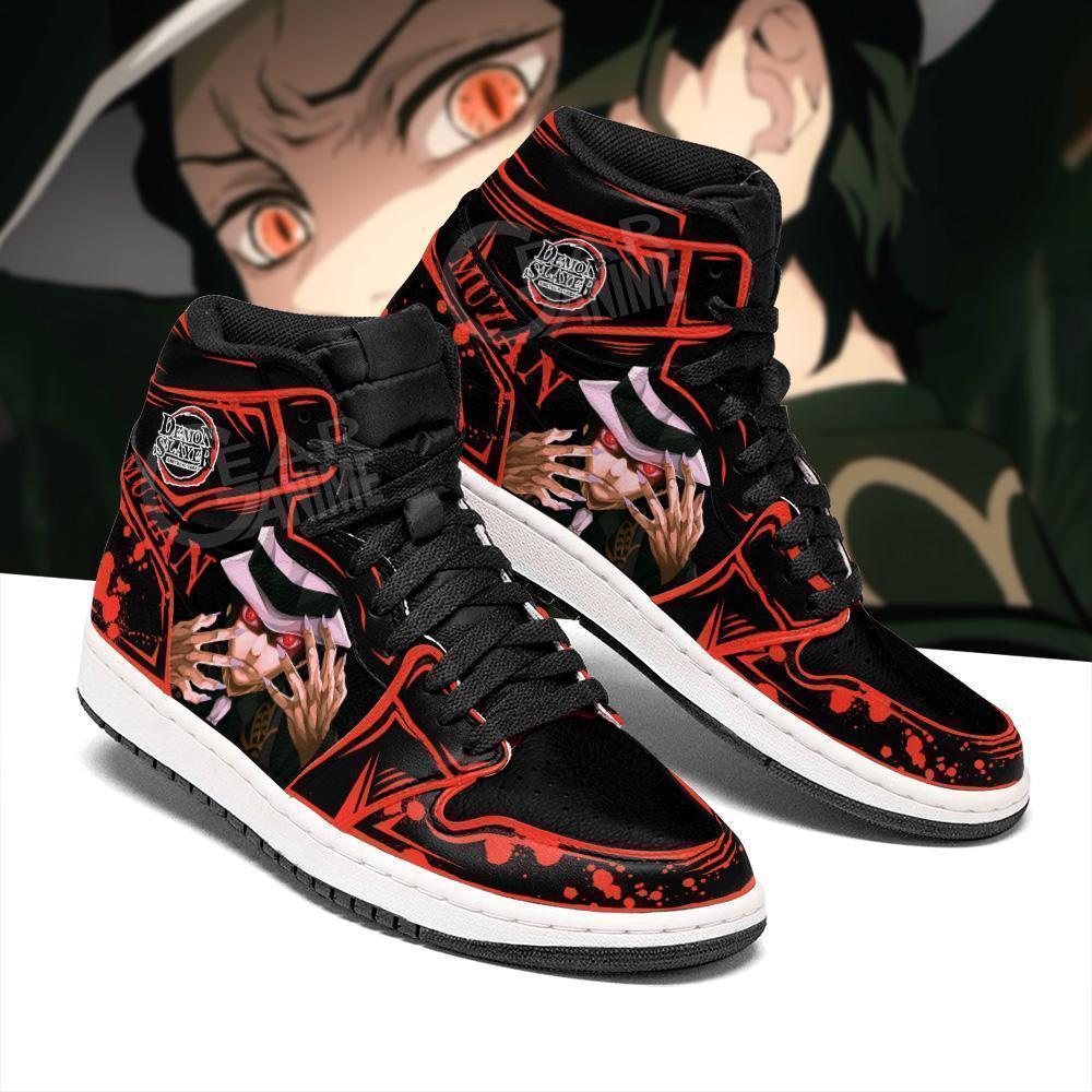 Akaza Jordan 1 Sneaker Boots, Custom Demon Slayer Anime Shoes