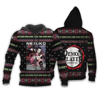 nezuko kamado ugly christmas sweater demon slayer anime custom clothes gearanime 2 - Demon Slayer Merch | Demon Slayer Stuff