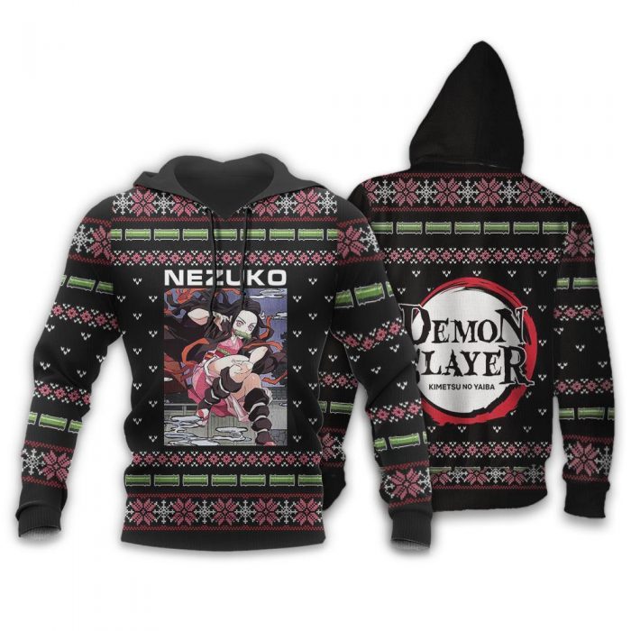 nezuko kamado ugly christmas sweater demon slayer anime custom clothes gearanime 3 - Demon Slayer Merch | Demon Slayer Stuff
