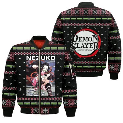 nezuko kamado ugly christmas sweater demon slayer anime custom clothes gearanime 4 - Demon Slayer Merch | Demon Slayer Stuff