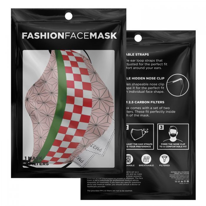 nezuko pattern v3 demon slayer premium carbon filter face mask 963617 - Demon Slayer Merch | Demon Slayer Stuff