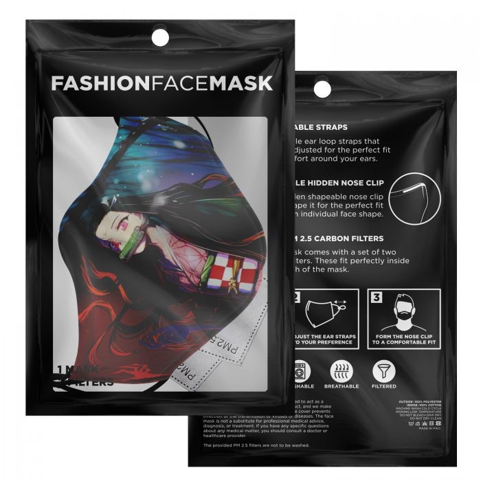 nezuko pattern v4 demon slayer premium carbon filter face mask 979788 - Demon Slayer Merch | Demon Slayer Stuff
