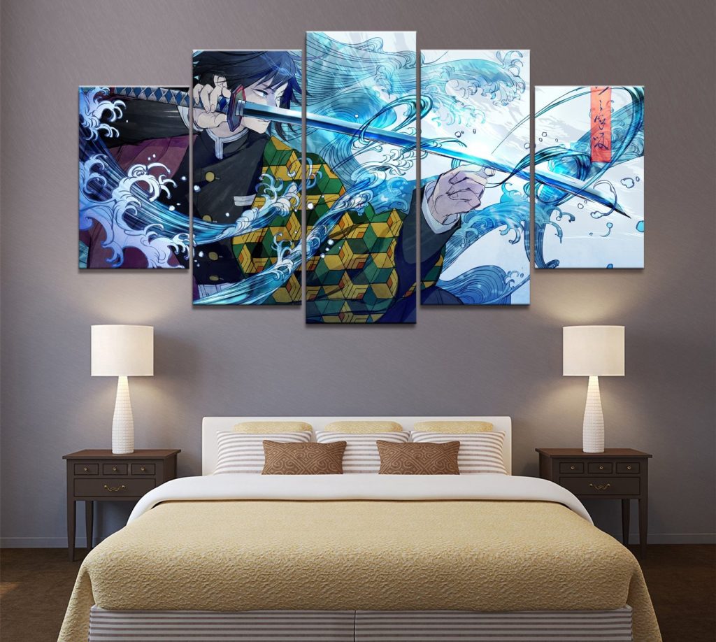 Demon Slayer Canvas Painting 5 Piece Animation Tomioka Giyuu Demon ...