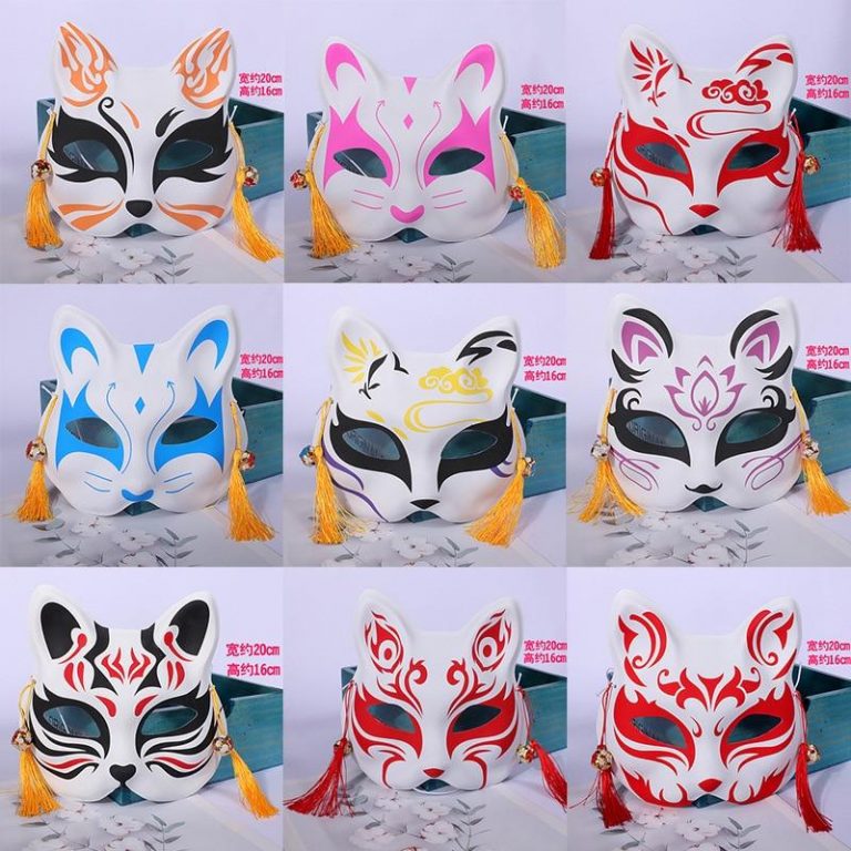 Demon Slayer Fox Mask Hand-Painted Cosplay - Demon Slayer Stuff
