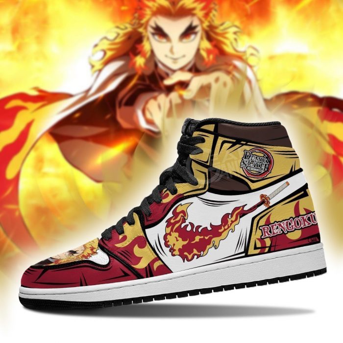 rengoku jordan sneakers fire skill demon slayer anime shoes fan gift idea mn05 gearanime 3 - Demon Slayer Merch | Demon Slayer Stuff