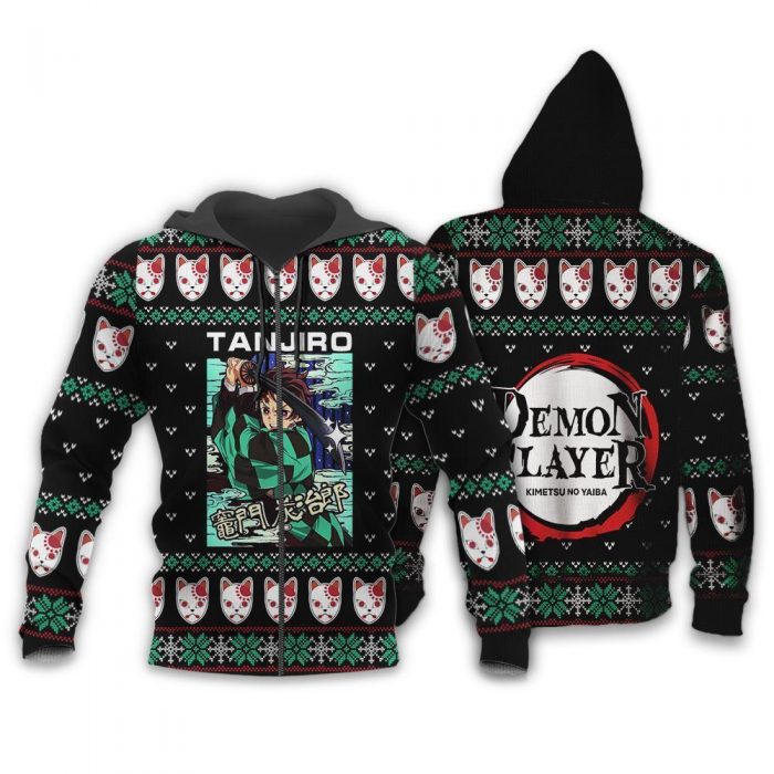 tanjiro kamado ugly christmas sweater demon slayer anime xmas custom clothes gearanime 2 - Demon Slayer Merch | Demon Slayer Stuff