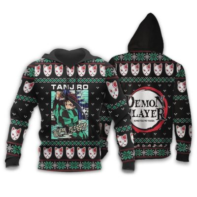 tanjiro kamado ugly christmas sweater demon slayer anime xmas custom clothes gearanime 3 - Demon Slayer Merch | Demon Slayer Stuff