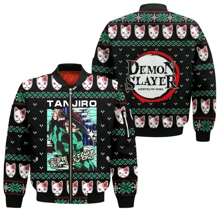 tanjiro kamado ugly christmas sweater demon slayer anime xmas custom clothes gearanime 4 - Demon Slayer Merch | Demon Slayer Stuff