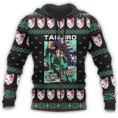 tanjiro kamado ugly christmas sweater demon slayer anime xmas custom clothes gearanime 7 - Demon Slayer Merch | Demon Slayer Stuff