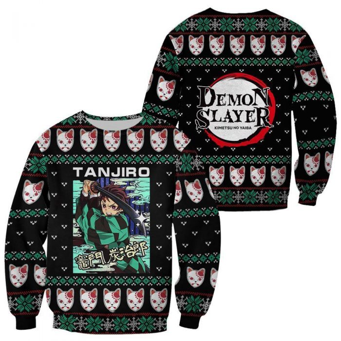tanjiro kamado ugly christmas sweater demon slayer anime xmas custom clothes gearanime - Demon Slayer Merch | Demon Slayer Stuff