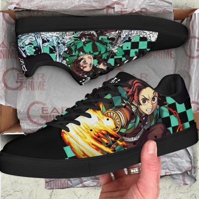 tanjiro sun water breathing skate shoes demon slayer anime custom shoes pn10 gearanime 2 - Demon Slayer Merch | Demon Slayer Stuff