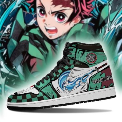 tanjiro water skill jordan sneakers demon slayer anime shoe boots leather gearanime 3 - Demon Slayer Merch | Demon Slayer Stuff