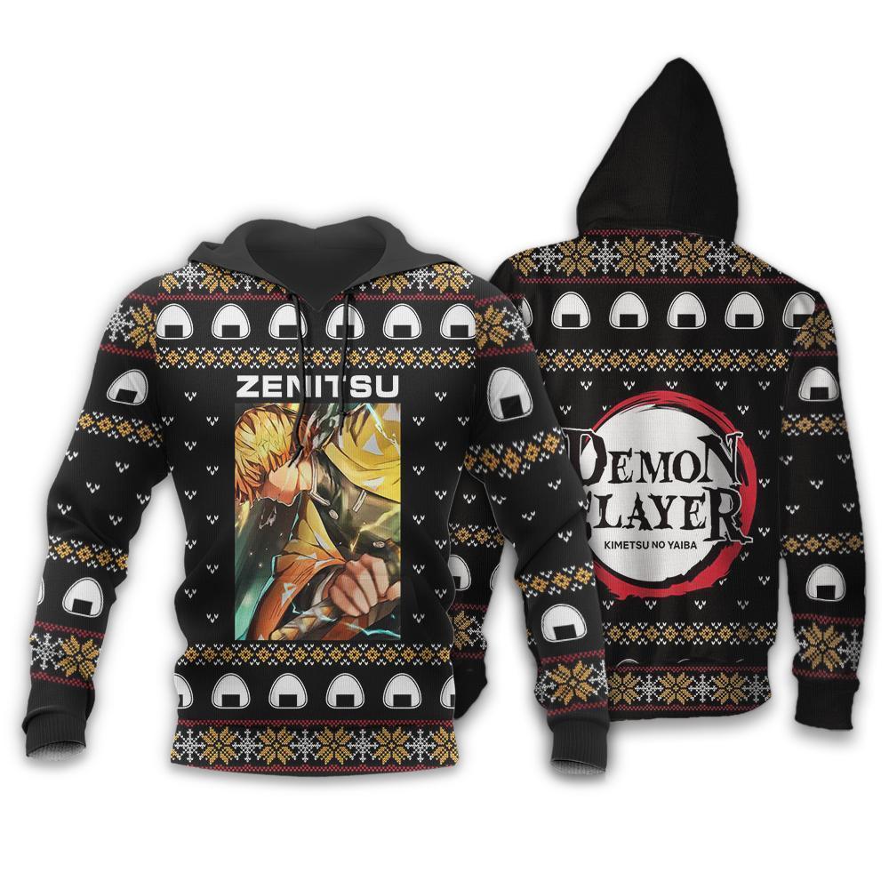 Zenitsu Agatsuma Demon Slayer Kimetsu no Yaiba Anime Ugly Christmas Sweater Men/Women Unisex Long Sleeve Shirt 