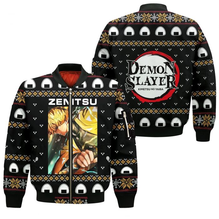 zenitsu agatsuma ugly christmas sweater demon slayer anime custom xmas clothes gearanime 4 - Demon Slayer Merch | Demon Slayer Stuff