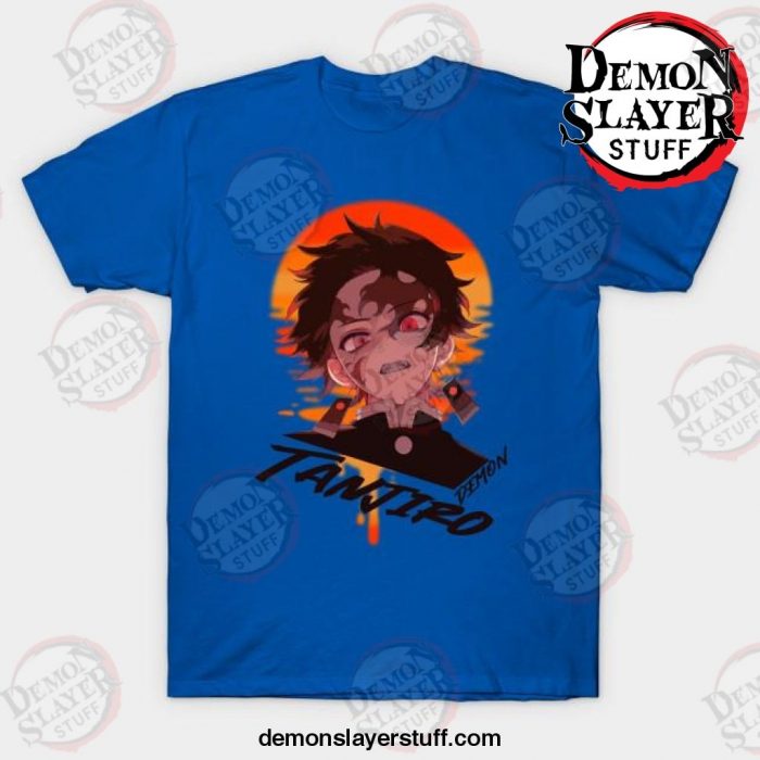 2021 anime tanjiro fire t shirt blue s 575 - Demon Slayer Merch | Demon Slayer Stuff