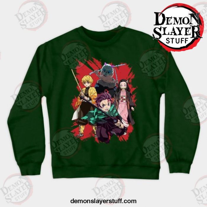 2021 demon slayer anime crewneck sweatshirt green s 979 - Demon Slayer Merch | Demon Slayer Stuff