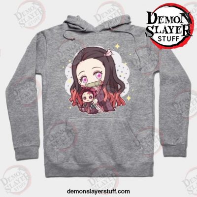 anime demon slayer kamado nezuko hoodie gray s 194 - Demon Slayer Merch | Demon Slayer Stuff