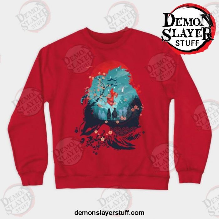 anime demon slayer tanjiro crewneck sweatshirt red s 835 - Demon Slayer Merch | Demon Slayer Stuff