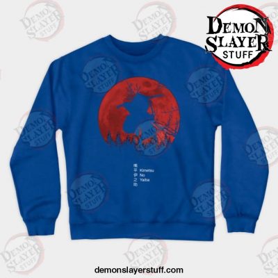 anime inosuke hashibira crewneck sweatshirt blue s 894 - Demon Slayer Merch | Demon Slayer Stuff