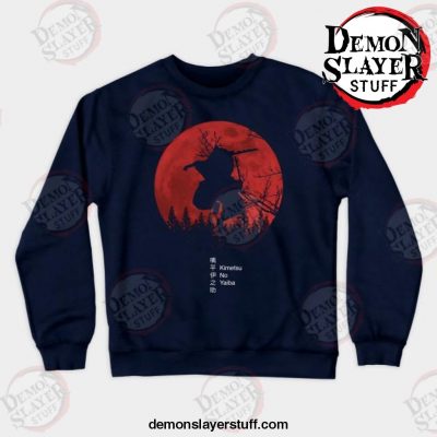 anime inosuke hashibira crewneck sweatshirt navy blue s 966 - Demon Slayer Merch | Demon Slayer Stuff