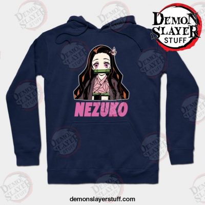 anime nezuko kamado unisex hoodie navy blue s 229 - Demon Slayer Merch | Demon Slayer Stuff