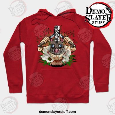 beast breath inosuke hoodie red s 691 - Demon Slayer Merch | Demon Slayer Stuff