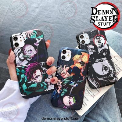 cute japan demon slayer case for iphone 11 12 pro 6 7 8 plus x xr xs max phone cases anime kimetsu no yaiba soft tpu 380 - Demon Slayer Merch | Demon Slayer Stuff