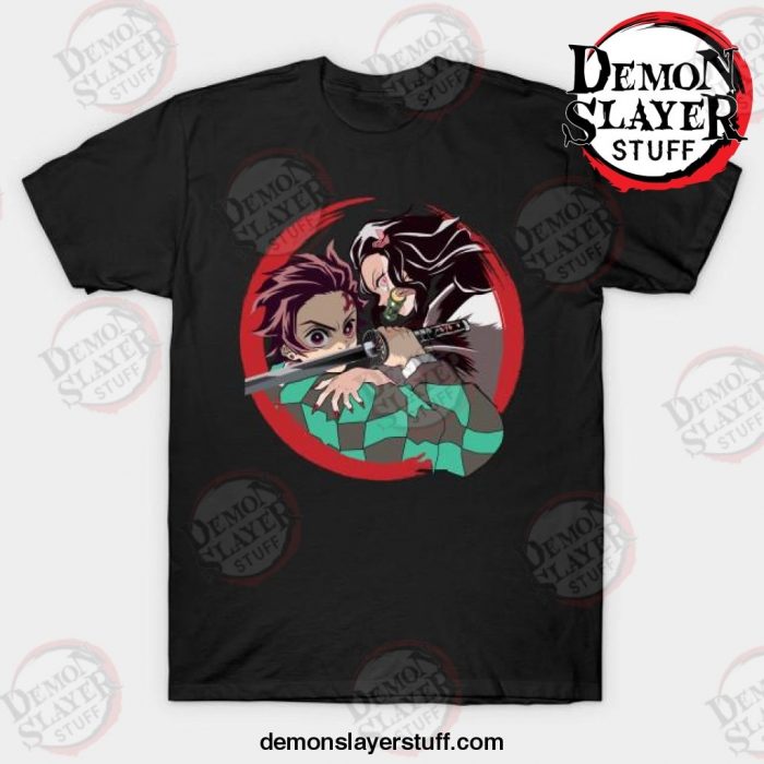 demon slayer anime tanjiro and nezuko t shirt black s 146 - Demon Slayer Merch | Demon Slayer Stuff