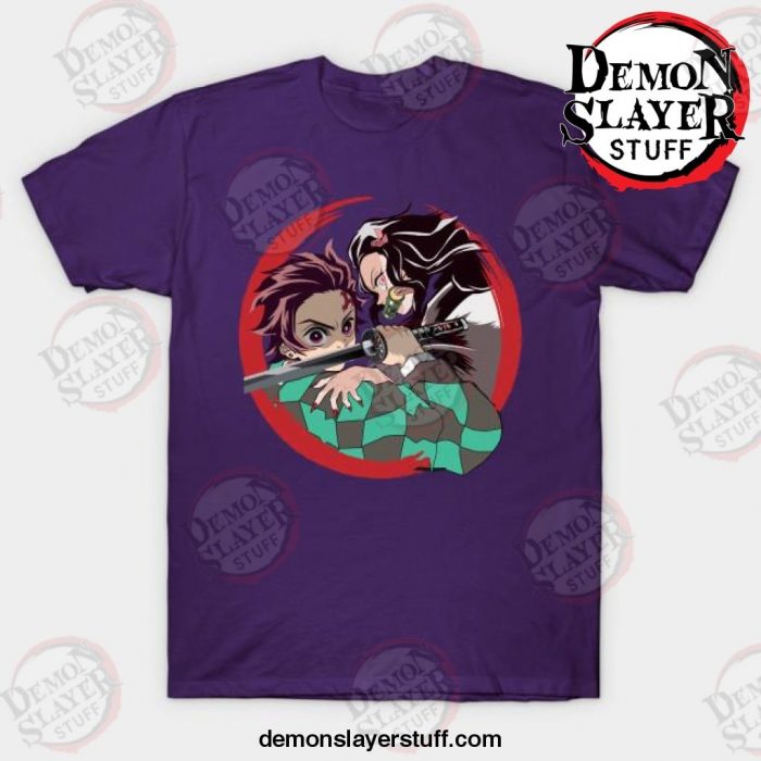 demon slayer anime tanjiro and nezuko t shirt purple s 269 - Demon Slayer Merch | Demon Slayer Stuff
