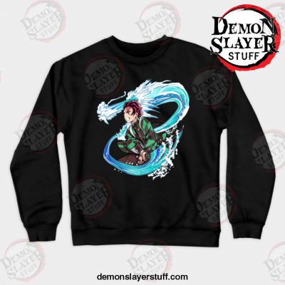 demon slayer anime tanjiro kamado crewneck sweatshirt black s 657 - Demon Slayer Merch | Demon Slayer Stuff