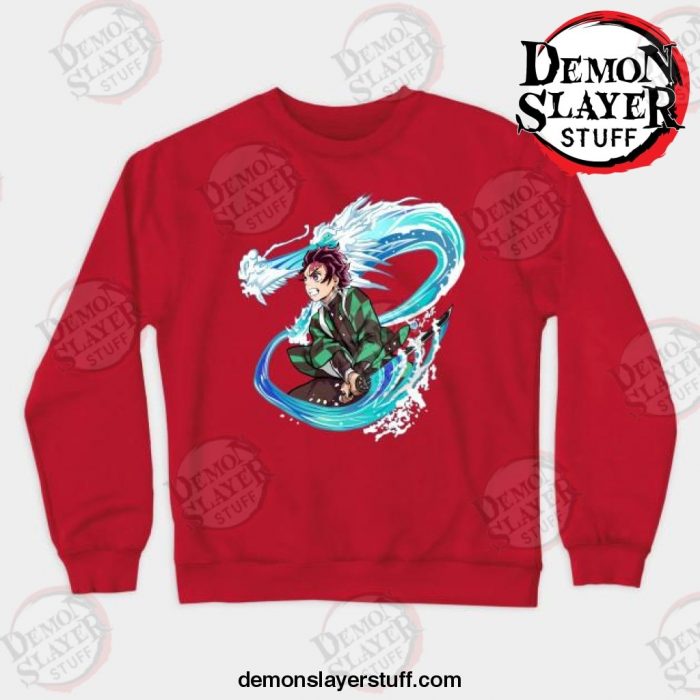 demon slayer anime tanjiro kamado crewneck sweatshirt red s 214 - Demon Slayer Merch | Demon Slayer Stuff