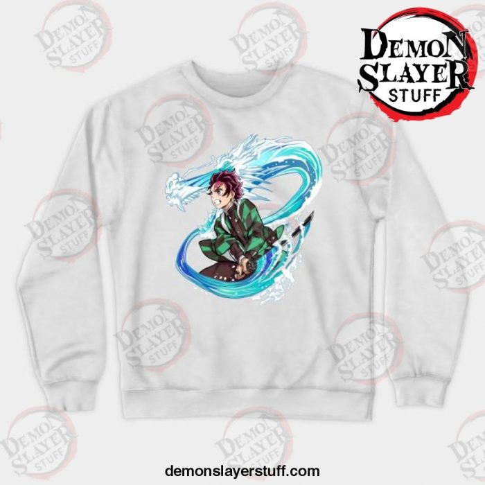 demon slayer anime tanjiro kamado crewneck sweatshirt white s 106 - Demon Slayer Merch | Demon Slayer Stuff