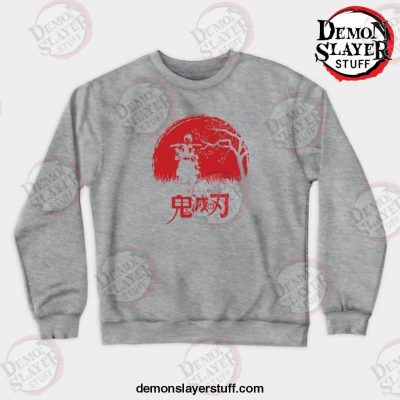 demon slayer crewneck sweatshirt gray s 211 - Demon Slayer Merch | Demon Slayer Stuff