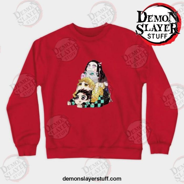 demon slayer gang cute crewneck sweatshirt red s 992 - Demon Slayer Merch | Demon Slayer Stuff