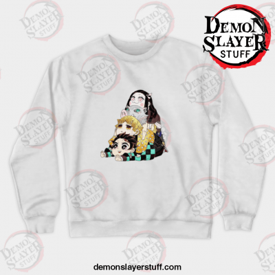 demon slayer gang cute crewneck sweatshirt white s 357 - Demon Slayer Merch | Demon Slayer Stuff