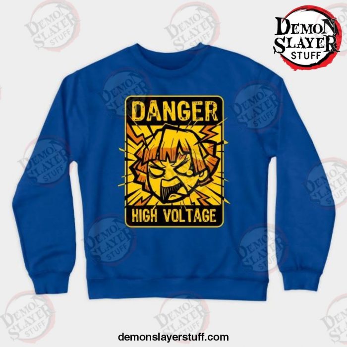 demon slayer high voltage crewneck sweatshirt blue s 277 - Demon Slayer Merch | Demon Slayer Stuff