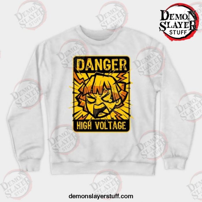 demon slayer high voltage crewneck sweatshirt white s 657 - Demon Slayer Merch | Demon Slayer Stuff