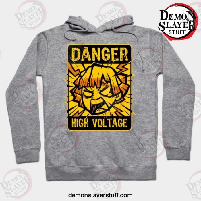 demon slayer high voltage hoodie gray s 456 - Demon Slayer Merch | Demon Slayer Stuff