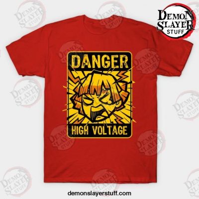 demon slayer high voltage t shirt red s 932 - Demon Slayer Merch | Demon Slayer Stuff