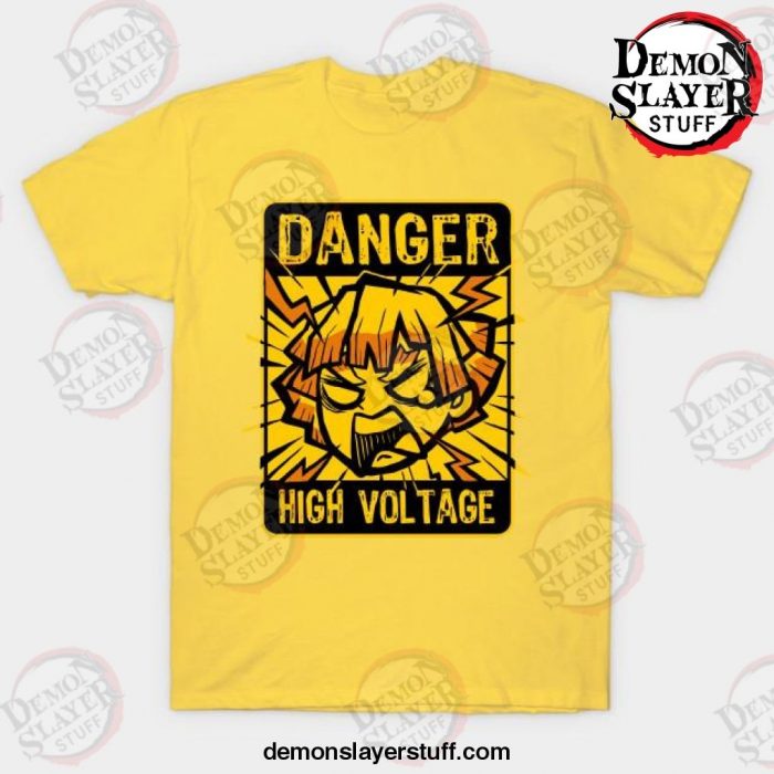 demon slayer high voltage t shirt yellow s 363 - Demon Slayer Merch | Demon Slayer Stuff