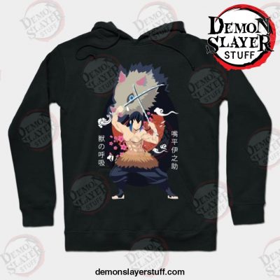 demon slayer inosuke minimalist hoodie black s 213 - Demon Slayer Merch | Demon Slayer Stuff