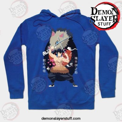 demon slayer inosuke minimalist hoodie blue s 942 - Demon Slayer Merch | Demon Slayer Stuff